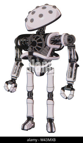 Mech, die Elemente: Metall knucklehead Design, schwere obere Brust, keine Brust Verchromen, ultralight Fuß exosuit. Material: weißer halftone Toon. Stockfoto