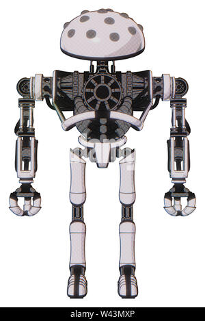 Mech, die Elemente: Metall knucklehead Design, schwere obere Brust, keine Brust Verchromen, ultralight Fuß exosuit. Material: weißer halftone Toon. Stockfoto