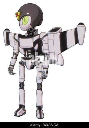 Mech Elemente enthalten: grau Alien style Kopf, Katzenaugen, Triangle Design, grau Helm, Brust Brust exosuit exoshielding, Ultraleicht, ... Stockfoto