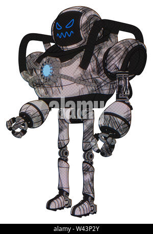 Automaten, die Elemente enthalten: Digitale Anzeige Kopf, zorniges Gesicht, schwere obere Brust, Brust Blue Energy Core, ultralight Fuß exosuit. Material:... Stockfoto