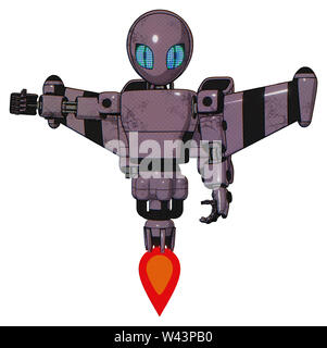 Droid Elemente enthalten: grau Alien style Kopf, blaue Augen reiben, Licht, Prototyp exoplate exoshielding Brust Brust, stellar Düsentragflächen Rocket Pack,. Stockfoto