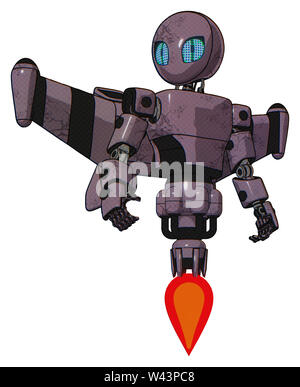 Droid Elemente enthalten: grau Alien style Kopf, blaue Augen reiben, Licht, Prototyp exoplate exoshielding Brust Brust, stellar Düsentragflächen Rocket Pack,. Stockfoto