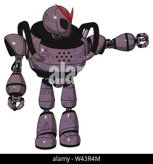 Mech Elemente enthalten: grau Alien style Kopf, schwarze Augen, schwere obere Brust, Licht Bein exoshielding. Material: lilac Metall. Situation: Zeigen... Stockfoto