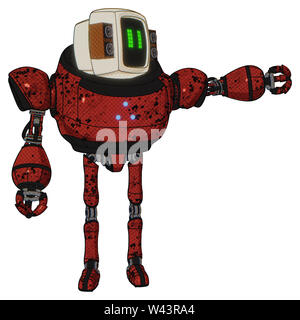 Cyborg Elemente enthalten: alte Computer Monitor, pixel Linie Augen, alten retro Lautsprecher, schwere obere Brust, Dreieck von blauen leds, ultraleicht Fuß ... Stockfoto