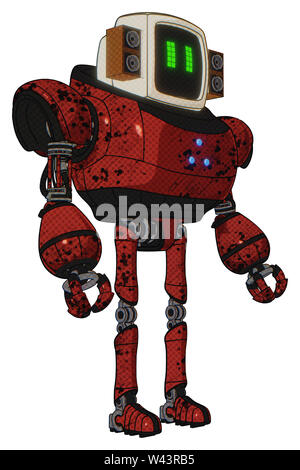 Cyborg Elemente enthalten: alte Computer Monitor, pixel Linie Augen, alten retro Lautsprecher, schwere obere Brust, Dreieck von blauen leds, ultraleicht Fuß ... Stockfoto