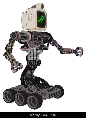 Cyborg Elemente enthalten: alte Computer Monitor, doppelten Backslash pixel Design, retro-futuristischen Webcam, schwere obere Brust, keine Brust Beschichtung,... Stockfoto