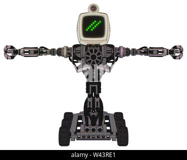 Cyborg Elemente enthalten: alte Computer Monitor, doppelten Backslash pixel Design, retro-futuristischen Webcam, schwere obere Brust, keine Brust Beschichtung,... Stockfoto