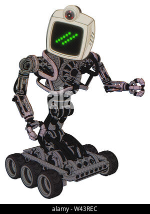 Cyborg Elemente enthalten: alte Computer Monitor, doppelten Backslash pixel Design, retro-futuristischen Webcam, schwere obere Brust, keine Brust Beschichtung,... Stockfoto