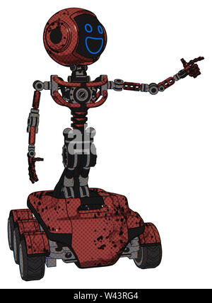 Automaten, die Elemente enthalten: Digitale Anzeige Kopf, breites Lächeln, Licht Brust exoshielding, keine Brust Beschichtung, 6-wheeler. Material: Grunge... Stockfoto