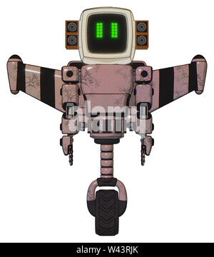 Droid Elemente enthalten: alte Computer Monitor, pixel Linie Augen, alten retro Lautsprecher, Licht, Prototyp exoplate exoshielding Brust Brust, stellarer Jet. Stockfoto