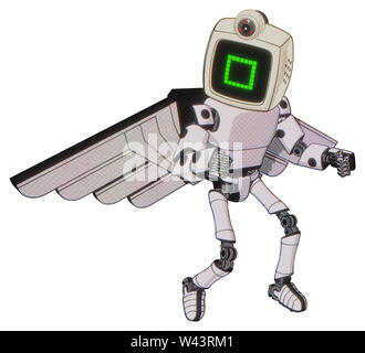 Droid Elemente enthalten: alte Computer Monitor, Pixel square Design, retro-futuristischen Webcam, Licht Brust Brust exoplate exoshielding, Prototypen, ... Stockfoto