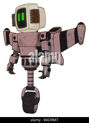 Droid Elemente enthalten: alte Computer Monitor, pixel Linie Augen, alten retro Lautsprecher, Licht, Prototyp exoplate exoshielding Brust Brust, stellarer Jet. Stockfoto