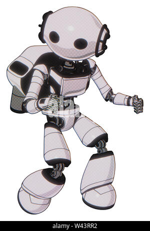 Cyborg Elemente enthalten: Oval breiter Kopf, Brust Brust exosuit exoshielding, Ultraleicht, Rocket Pack, Licht Bein exoshielding. Material: Weiß. Stockfoto