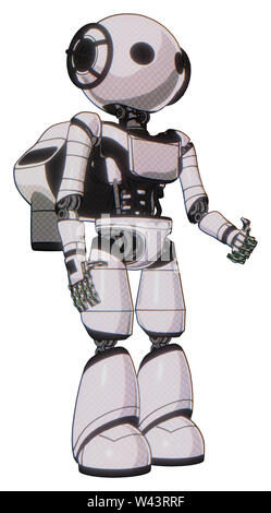 Cyborg Elemente enthalten: Oval breiter Kopf, Brust Brust exosuit exoshielding, Ultraleicht, Rocket Pack, Licht Bein exoshielding. Material: Weiß. Stockfoto