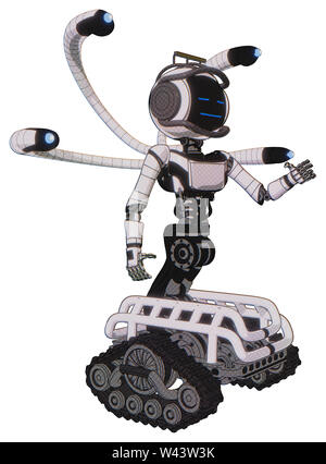 Automaten, die Elemente enthalten: Digitale Anzeige Kopf, Gesicht, led und Schutz Bars, Licht Brust Brust exosuit exoshielding, Ultraleicht, ... Stockfoto