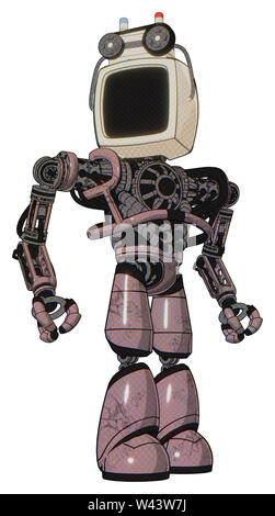 Bot, die Elemente enthalten: alte Computer alte Computer überwachen, Magnetband, schwere obere Brust, keine Brust-Beschichtung, leicht Bein exoshielding. Material:... Stockfoto