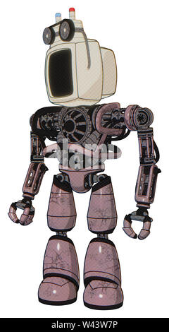 Bot, die Elemente enthalten: alte Computer alte Computer überwachen, Magnetband, schwere obere Brust, keine Brust-Beschichtung, leicht Bein exoshielding. Material:... Stockfoto