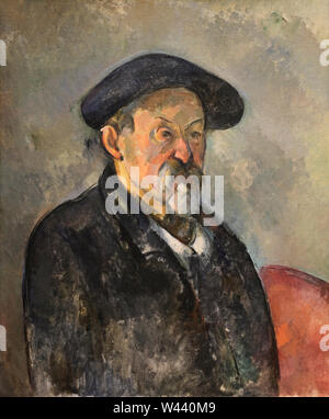 Cezanne Selbstportrait, Selbstbildnis mit Baskenmütze, Paul Cezanne, 1898-1900 Stockfoto