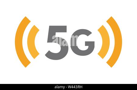 5G-Netzwerk Technologie-Symbol. Fünfte Generation WLAN-Symbol. Kommunikation, Verbindung, schnelles Internet flachbild Abbildung: Konzept Stock Vektor
