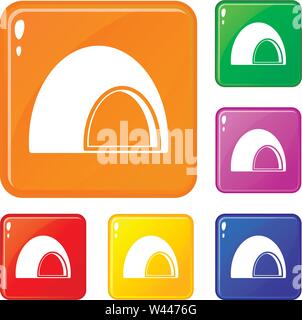 Souffle Icons Set Vector Farbe Stock Vektor