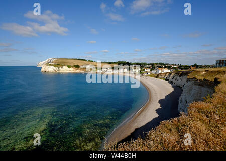 Anzeigen von Freshwater Bay, Isle of Wight, England, UK. Stockfoto