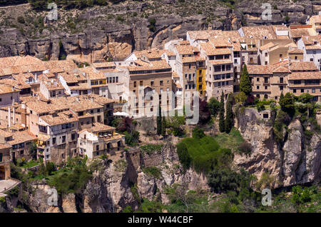 Vista aérea desde el Cerro del Socorro de la Ciudad de Cuenca. Castilla La Mancha. España Stockfoto