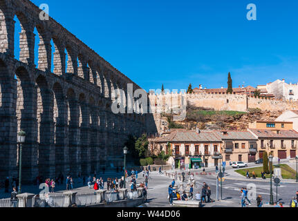 Vista parcial de la Plaza de la Artillería. Segovia. España Stockfoto