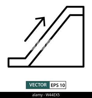 Rolltreppe Symbol. Linienstil. auf weißem Hintergrund. Vector Illustration EPS 10. Stock Vektor