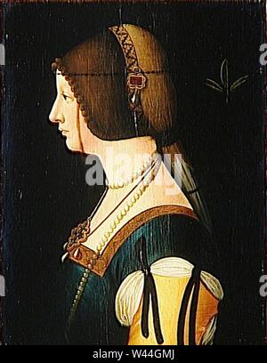 Bernardino dei Conti-Bianca Maria Sforza (Louvre). Stockfoto