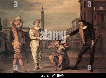 Claude Gillot-Szene aus dem 'Master Andrew's Grab" - Stockfoto