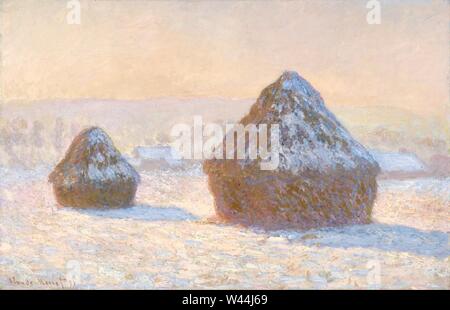 Claude Monet (Französisch - Wheatstacks, Schnee, Morgen - Stockfoto