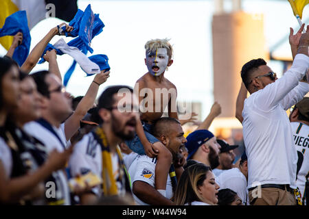 Carson, Kalifornien, USA. 19 Juli, 2019. Szenen von El Trafico, die Los Angeles Derby zwischen der Galaxie und LAFC. Credit: Ben Nichols/Alamy leben Nachrichten Stockfoto