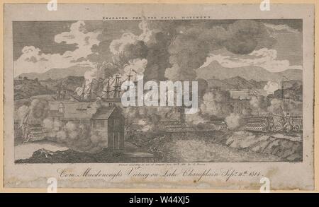 Com. MacDonough's Sieg am Lake Champlain Sept. 11 1814 - M. Cornè s.; W. Hoogland sc. Stockfoto