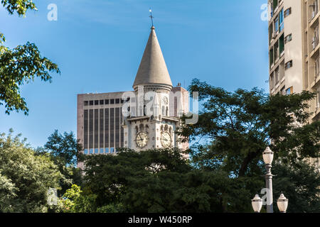 Juni, 2019, Sao Paulo, Brasilien. Externe Ansicht der Muttergottes von der Trost der Kirche, in Sao Paulo, Brasilien. Stockfoto