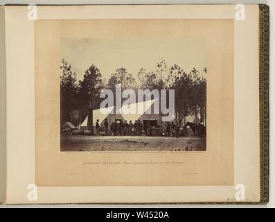 Beauftragte Abteilung, Hauptsitz, Armee des Potomac - Negativ durch T.H. O'Sullivan, positive von A. Gardner. Stockfoto