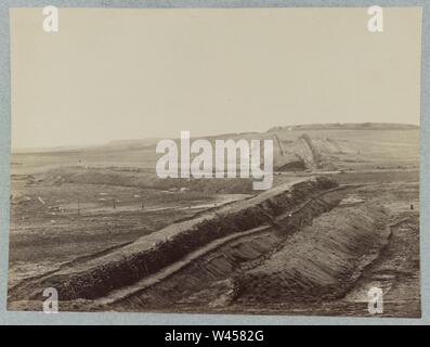 Konföderierten Befestigungen in der Nähe von Centreville, Virginia. März 1862 Stockfoto