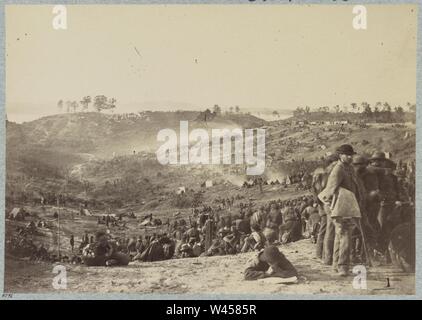 Konföderierten Gefangenen Belle Plain Landing, VA., erfasst mit Johnsons Division, 12. Mai 1864 Stockfoto