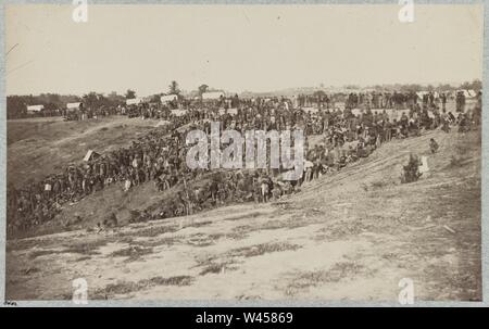 Konföderierten Gefangenen Belle Plain Landing, VA., erfasst mit Johnsons Division, 12. Mai 1864 Stockfoto