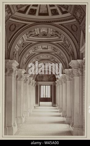 Kongress Bibliothek. Erste Etage, Northwest Flur mit Blick in Richtung Wandgemälde von KALLIOPE Stockfoto