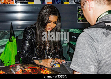 Juli 18, 2019 - Jessica Pimentel, von Netflix Orange ist der Neue schwarze Schauspielerin auf Comic-con Tag 1 (Credit Bild: © Marissa Carter/ZUMA Draht) Stockfoto