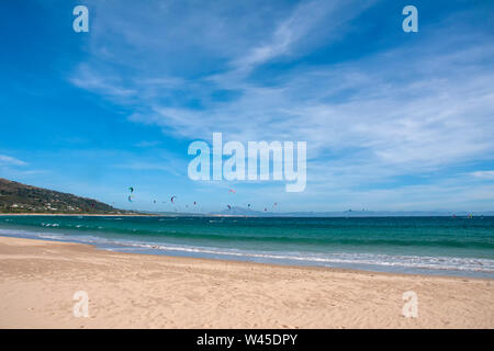 Schönen unberührten Strände von Andalusien, Valdevaqueros in Tarifa Stockfoto