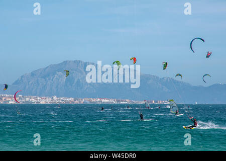 Schönen unberührten Strände von Andalusien, Valdevaqueros in Tarifa Stockfoto