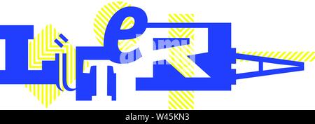 Der Stil der abstrakten Kunst, moderne Street Art und Graffiti. Das Bild ist auf weißem Hintergrund. Corporate Identity. Emblem, Symbol, Symbol. Ready Logo Stock Vektor