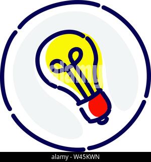 Glühbirne, exklusive Logo, Emblem. Vektor Flachbild-Symbol. Das Bild ist auf weißem Hintergrund. Die Glühbirne als Symbol für die Idee. Corporate Identity. Ich Stock Vektor