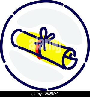 Blättern, Manuskript, exklusive Logo, sign. Vektor Flachbild-Symbol. Das Bild ist auf weißem Hintergrund. Gelbe alten Blättern. Corporate Identity. Symbol für Stock Vektor