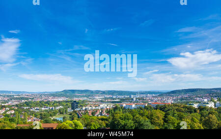Deutschland, grüne Landschaft der Stuttgarter Killesberg City aus Fellbach zu Neckartal Stockfoto