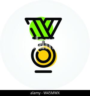 Medal of Honor. Gewinnen in Sport und Business. Den ersten Platz. Vektor Symbol auf weißem Hintergrund. Mode Kontur Symbol. Symbol für Website und Prin Stock Vektor