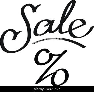 Wort Verkauf mit dem Zeichen von Interesse. Vektor Schriftzug, die Kalligraphie. Eine Inschrift für Geschäfte und Preis tags. Verkauf, Rabatte. Gestaltung des Layouts. Ein Stock Vektor