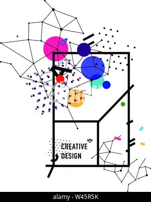 Abbildung: eine abstrakte im Stil des Suprematismus. Vektor flachbild Abbildung. Abstrakte design Layout. Vorlage für ein Plakat, Konferenz. Bereit, La Stock Vektor