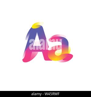 Darstellung der Buchstaben a Gradient Flachbild-Symbol. Buchstabe des Alphabets. Vector Illustration. Ein modernes modische Firmenlogo. Symbol isoliert auf whi Stock Vektor